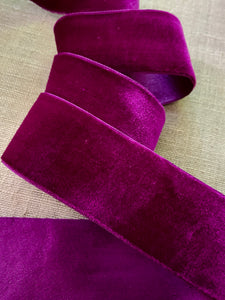 Antique Satin Back Velvet Ribbon Fuchsia