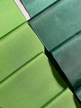 Load image into Gallery viewer, Three Different Vintage Rolls Christmas Greens Taffeta Ribbons  by the roll