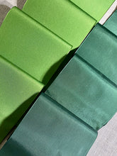 Load image into Gallery viewer, Three Different Vintage Rolls Christmas Greens Taffeta Ribbons  by the roll