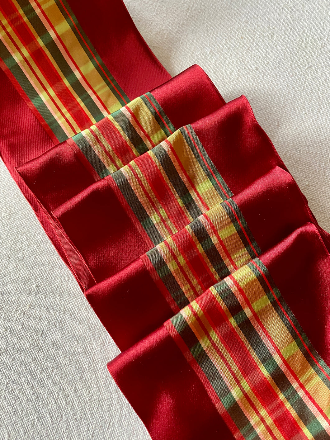 Satin Plaid French Wired Ribbon