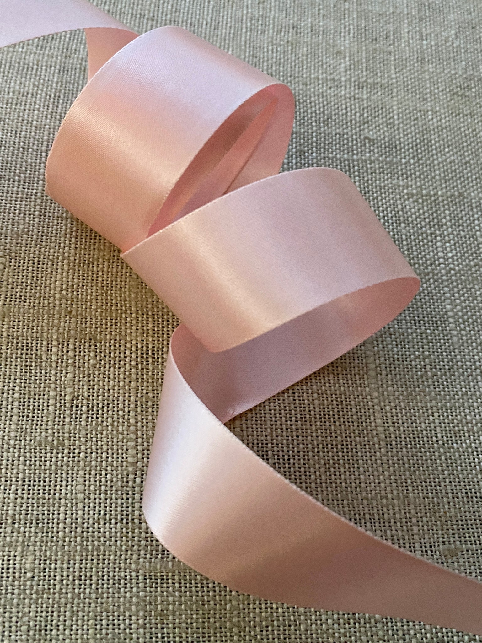 Vintage 30s silver double sided satin ribbon