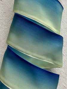 French Blue Green Ombre Ribbons In Three Color Choices