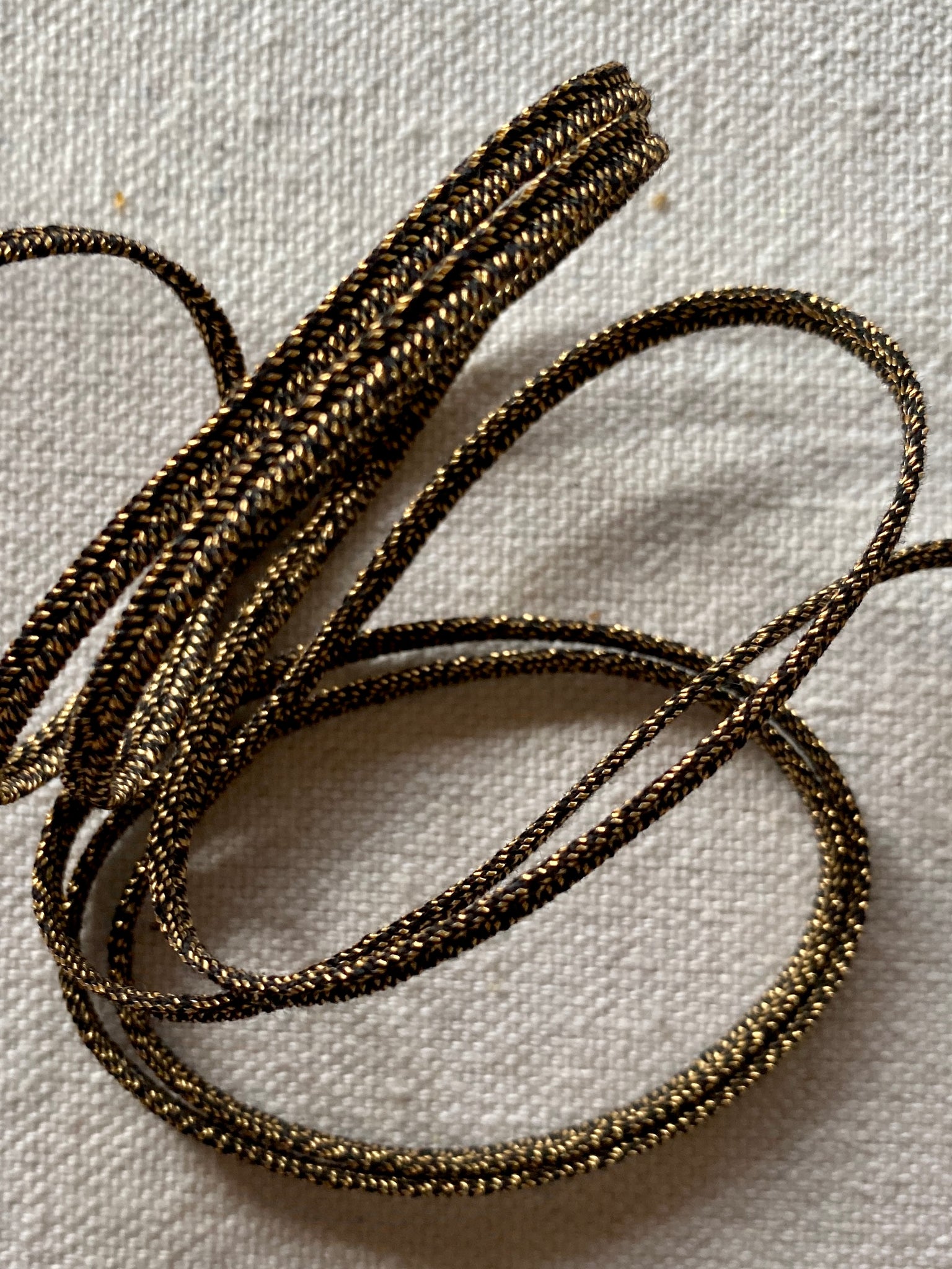 Antique Soutache Cord with Gold Metal – Vintage Passementerie