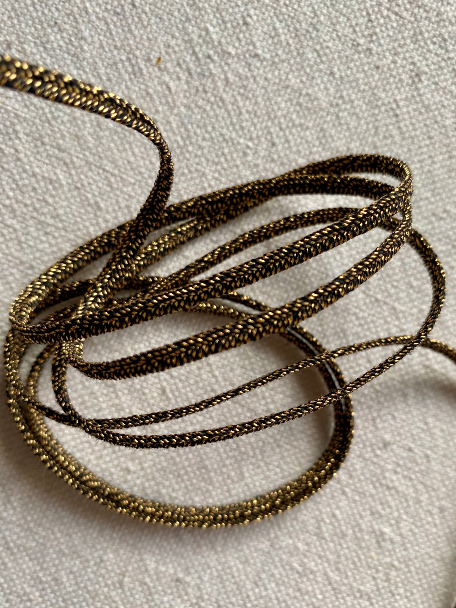 Antique Soutache Cord with Gold Metal – Vintage Passementerie