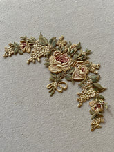 Load image into Gallery viewer, Antique French Hand Embroidered Silk Garland Applique