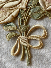 Load image into Gallery viewer, Antique French Hand Embroidered Silk Garland Applique