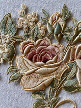 Load image into Gallery viewer, Antique French Hand Embroidered Silk Garland Applique