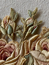 Load image into Gallery viewer, Antique French Hand Embroidered Silk Garland Applique