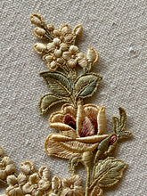 Load image into Gallery viewer, Antique French Hand Embroidered Silk Garland Applique