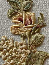 Load image into Gallery viewer, Antique French Hand Embroidered Silk Garland Applique