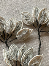 Load image into Gallery viewer, Antique French Beaded Leaves with Center Detail