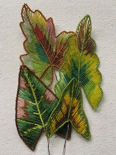 Antique Beaded Leaves