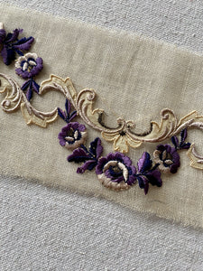 Antique Hand Embroidered Silk Appliques