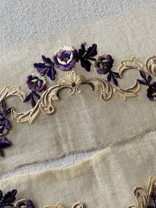 Antique Hand Embroidered Silk Appliques
