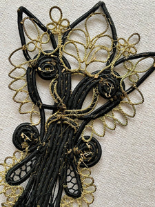 Edwardian Gold Metal and Cord Applique