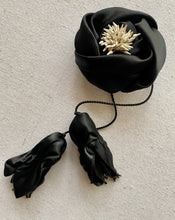 Load image into Gallery viewer, Black Satin Ribbon Rose and Buds