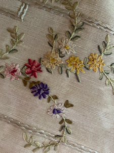 Antique French Silk Ombre Ribbon Embroidered Panel