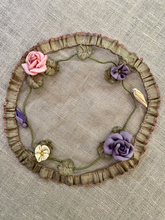 Load image into Gallery viewer, Antique Hand Made Silk Satin Ribbon Work Roses Buds