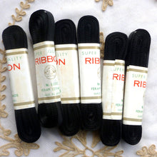 Load image into Gallery viewer, Vintage Ribbon by the Roll - Black Ribbon; 12 Yard Skein