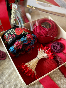Christmas Ribbons and Trims Assemblage