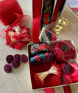 Christmas Ribbons and Trims Assemblage