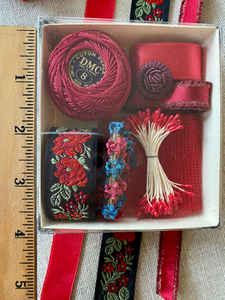 Christmas Ribbons and Trims Assemblage