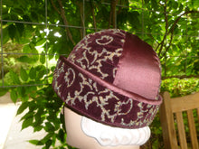 Load image into Gallery viewer, Silk Satin Glass Beaded Cloche Ribbon work