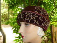 Load image into Gallery viewer, Silk Satin Glass Beaded Cloche Ribbon work