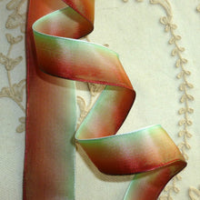 Load image into Gallery viewer, French Ombre Vintage Ribbon with Rust Green Ombre