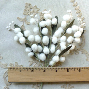 Mid Century Puffy cotton and Stamen Bouquet
