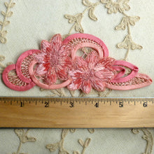 Load image into Gallery viewer, Hand Embroidered Silk Chenille and Bias Trim Applique