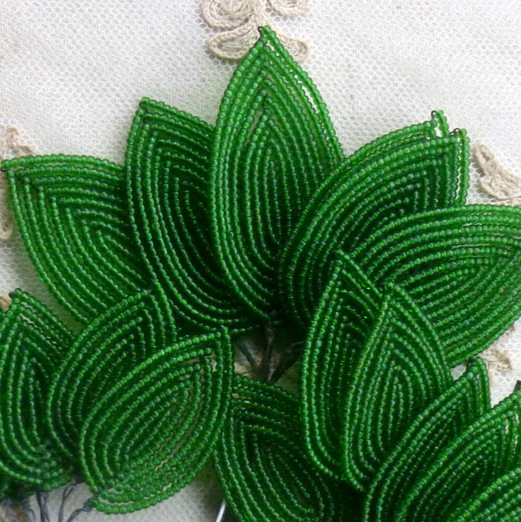 French Vintage Beaded Leaves