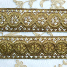 Load image into Gallery viewer, Gold and Silver Metal Thread Antique Trim