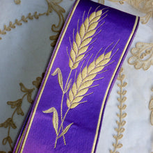 Load image into Gallery viewer, Royal Purple and Wheat Motif Ribbon Trim