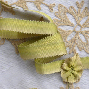 Antique Silk Picot Green Ombre Ribbon