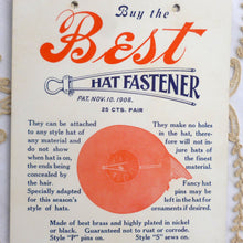 Load image into Gallery viewer, Edwardian Antique Hat Fasteners