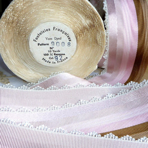Vintage French Ribbon by the Roll - Scalloped Picot Edge Ribbon