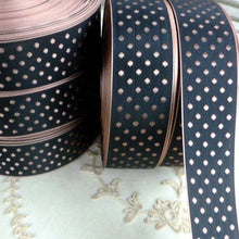 Load image into Gallery viewer, Vintage Ribbon by the Roll - Woven Polka Dot Ribbon in Four Colors and Two Widths