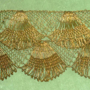 Antique French Gold Metal Scalloped Lace Trim