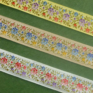 Vintage Circa 1950's Petite Shaded Roses Ribbon Trim