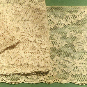 French Alencon Antique Lace Swags with Scalloped Border