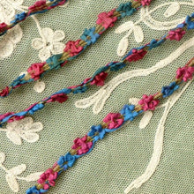 Load image into Gallery viewer, Antique French Ribbon Rococo Flower Trim Gold Metal Threads    By the yard