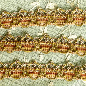 Antique French Chenille & Silk Wrapped Cord Silver Wire Passementerie