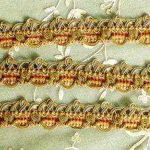 Load image into Gallery viewer, Chenille &amp; Silk Wrapped Silver Wire Passementerie Antique Trim 