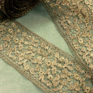 Antique Gold Metal Lace 2 & 1/4th Inch Width