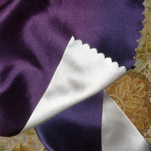 Load image into Gallery viewer, Vintage Royal Purple/Violet &amp; Silver Satin Ribbon Double Sided