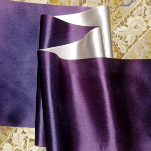 Vintage Royal Purple/Violet & Silver Satin Ribbon Double Sided