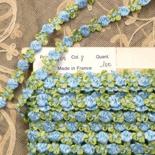 Vintage French Rococo Trim Blue Ombre Buds    By the yard