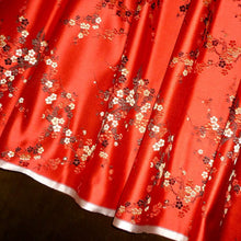 Load image into Gallery viewer, Vintage SILK Satin Damask Woven Fabric With Cherry blossom Motifs