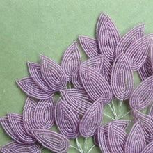 Load image into Gallery viewer, French Lavender Glass Beaded Vintage Leaves